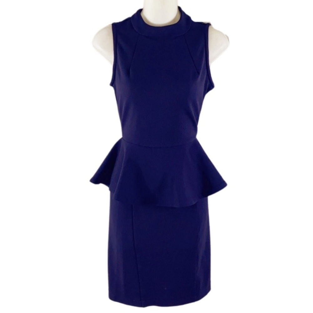Cremieux royal purple textured peplum dress